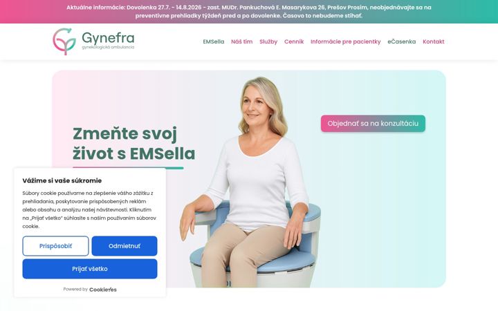 Screenshot of gynefra.sk