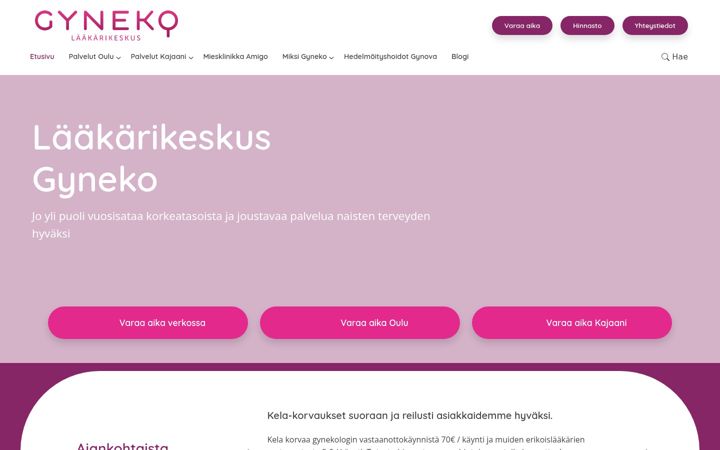 Screenshot ta' gyneko.fi
