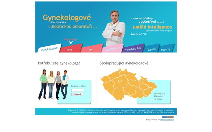 Screenshot of gynekolog.cz