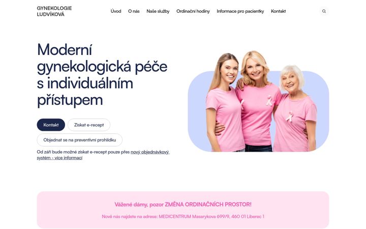 Screenshot of gynekologie-ludvikova.cz
