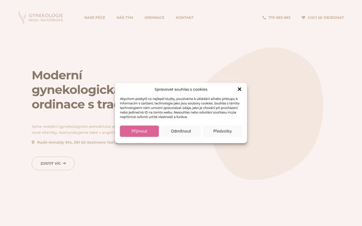 Screenshot of gynekologie-matoskova.cz