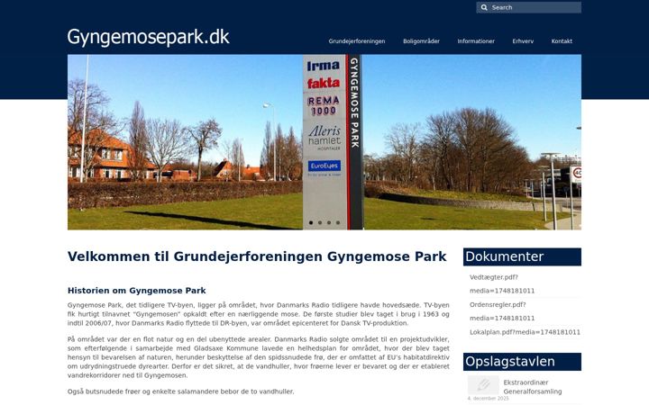 Screenshot of gyngemosepark.dk