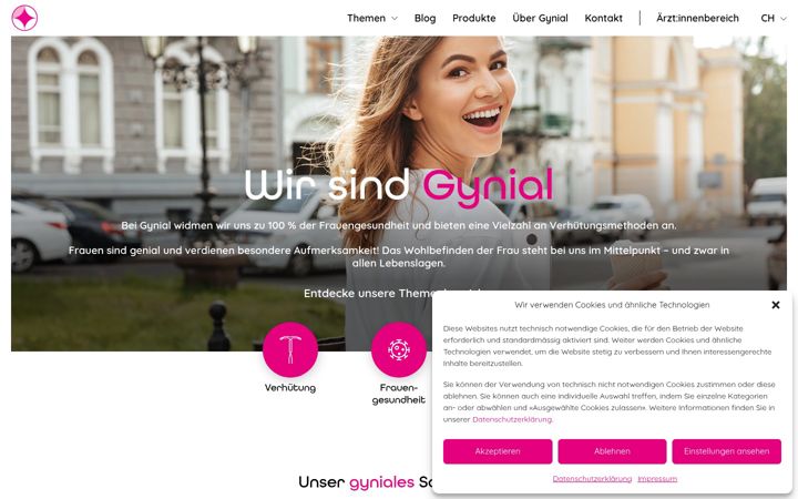 Screenshot of gynial.ch