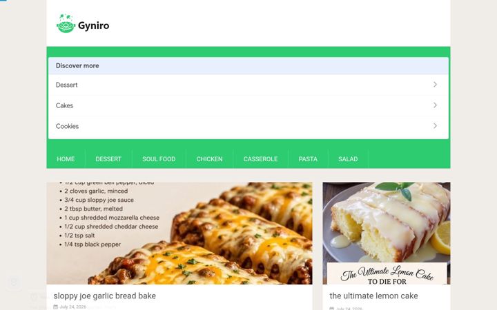Screenshot of gyniro.me