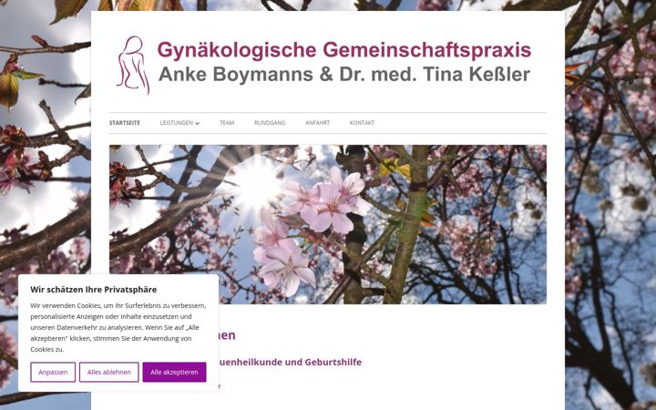 Skærmbillede af gynpraxis-eschweiler.de