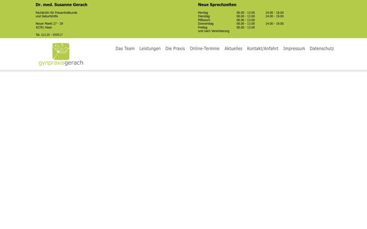 Screenshot of gynpraxisgerach.de