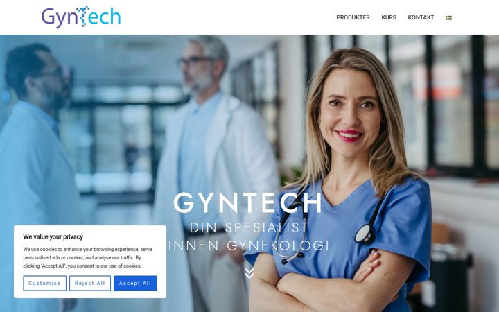 Screenshot of gyntech.no