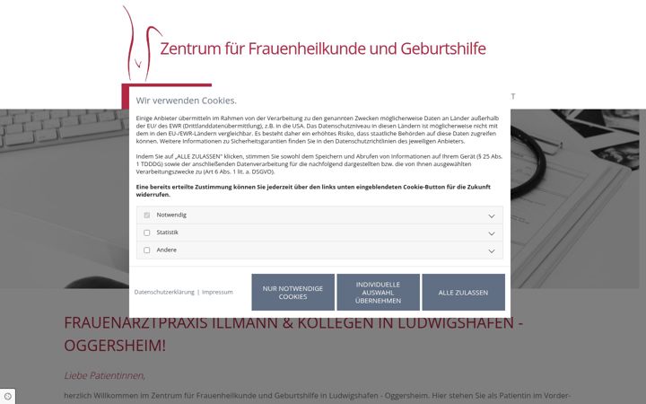 Screenshot of gynzentrum-ludwigshafen.de