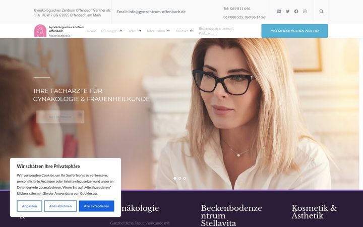 Screenshot of gynzentrum-offenbach.de