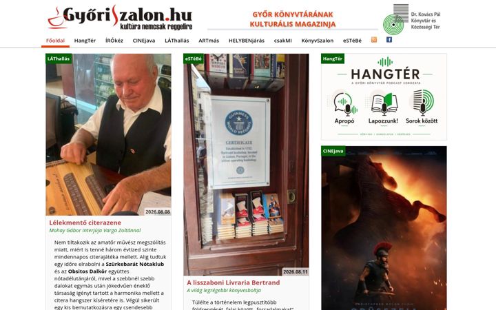 Screenshot of gyoriszalon.hu