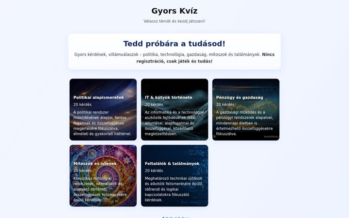 Screenshot of gyorskviz.online