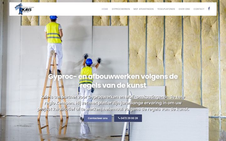 Screenshot of gyprocwerkenkris.be