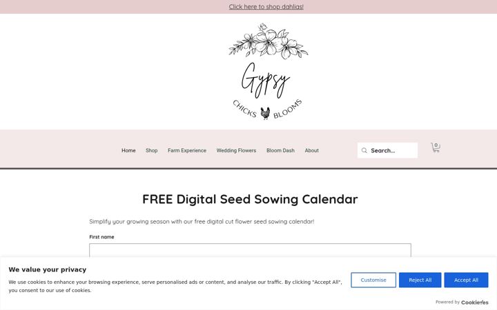 Screenshot of gypsychicksandblooms.com