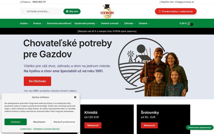 Screenshot of gyronshop.sk