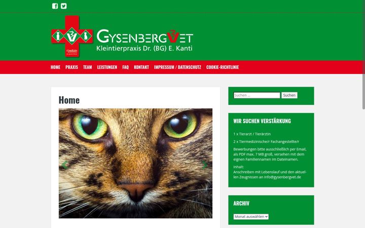 Screenshot of gysenbergvet.de
