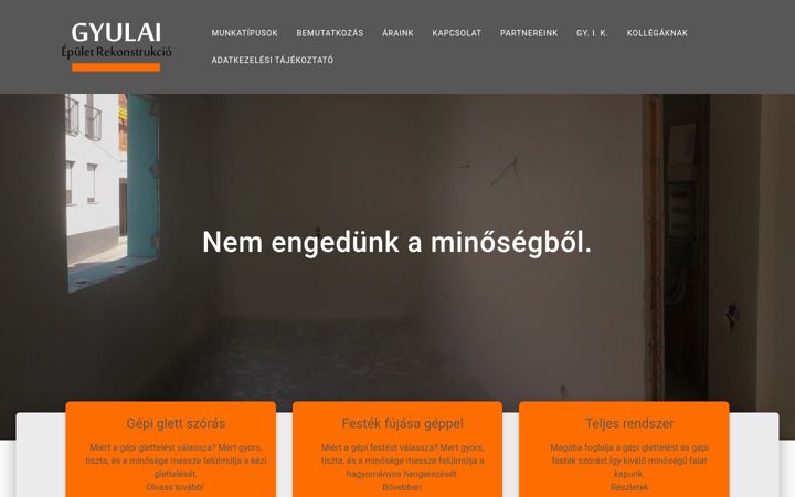 Screenshot of gyulaiepuletrekonstrukcio.com