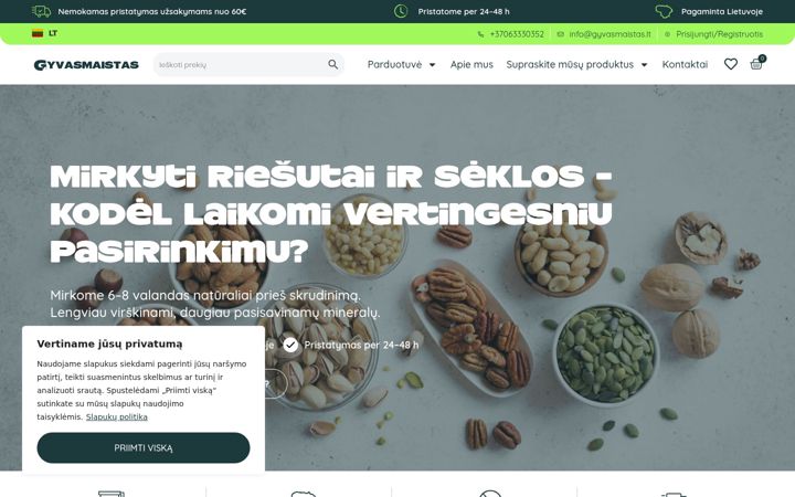 Screenshot of gyvas-maistas.lt