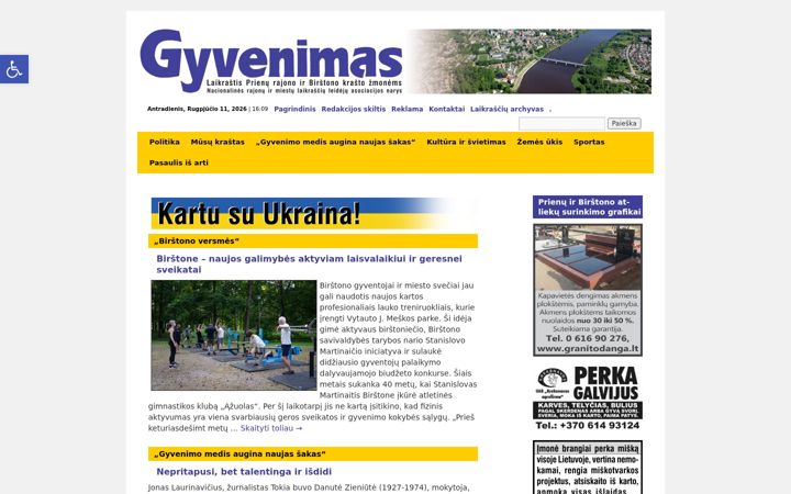 Screenshot of gyvenimas.eu