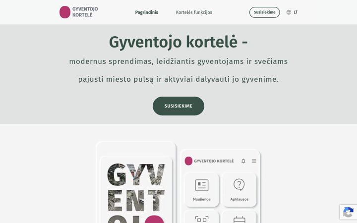 Screenshot of gyventojokortele.lt