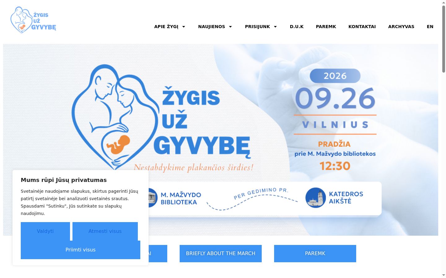 Posnetek zaslona pasice za privolitev, prikazane pred kakršno koli interakcijo