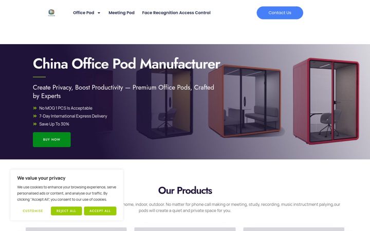 Screenshot of gzofficepod.com