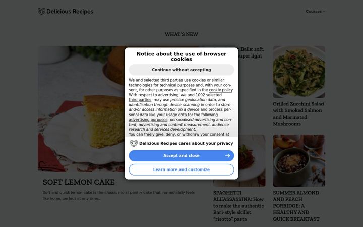 Screenshot of gzrecipes.com
