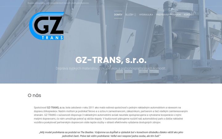 Screenshot of gztrans.sk