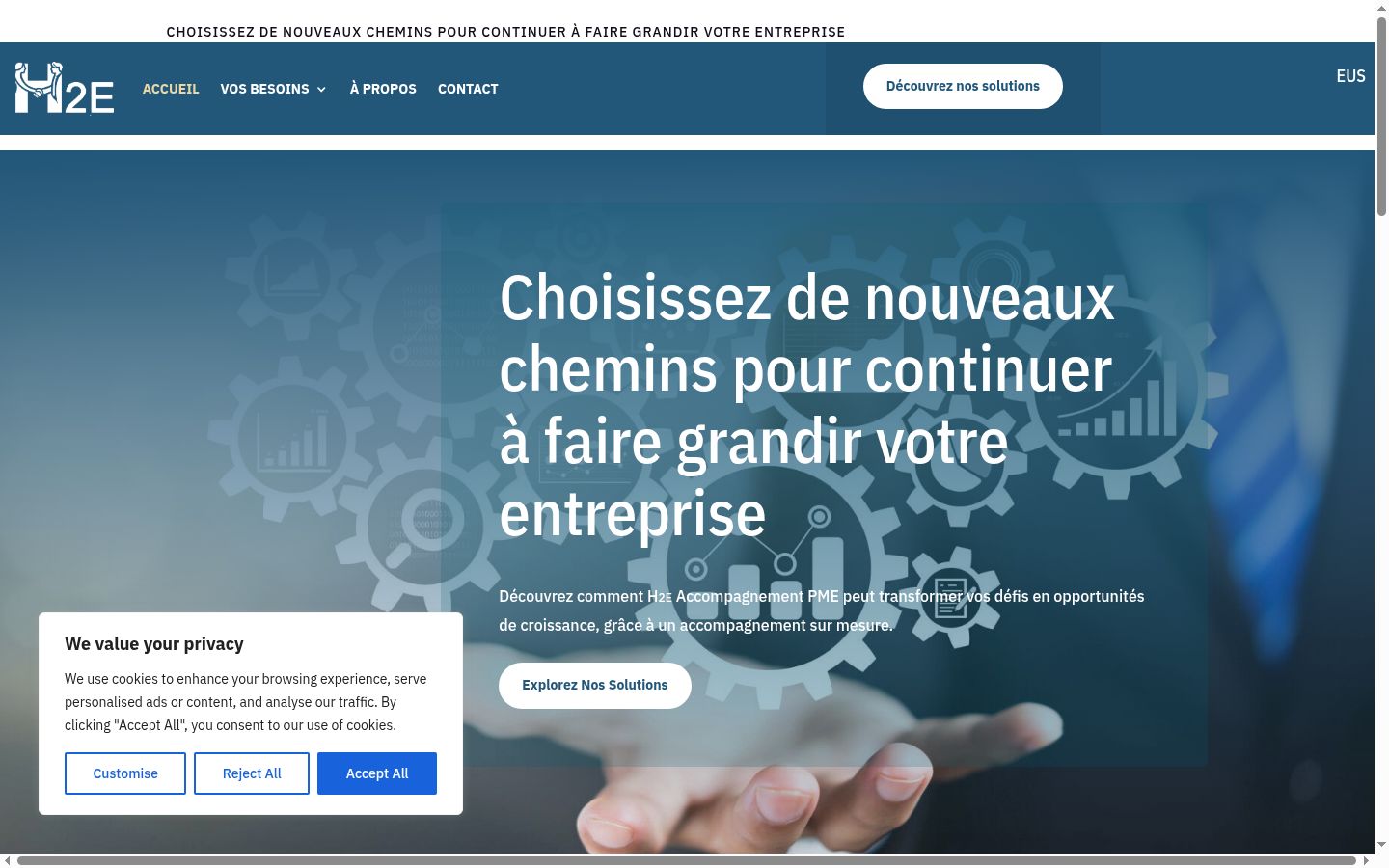 Screenshot of the consent banner shown before any interaction