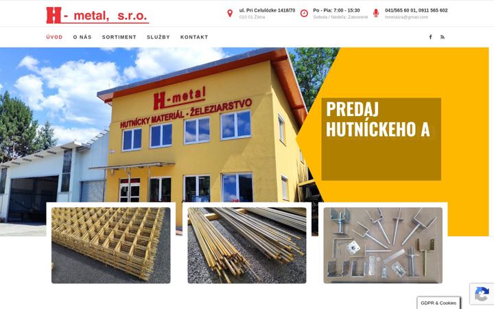 Screenshot of h-metal.sk