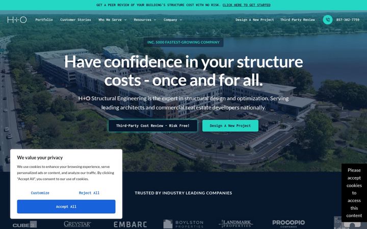Screenshot of h-o.engineering
