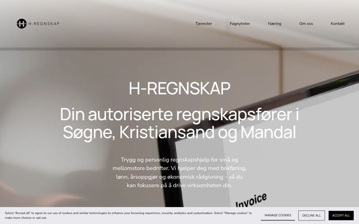 Screenshot of h-regnskap.no
