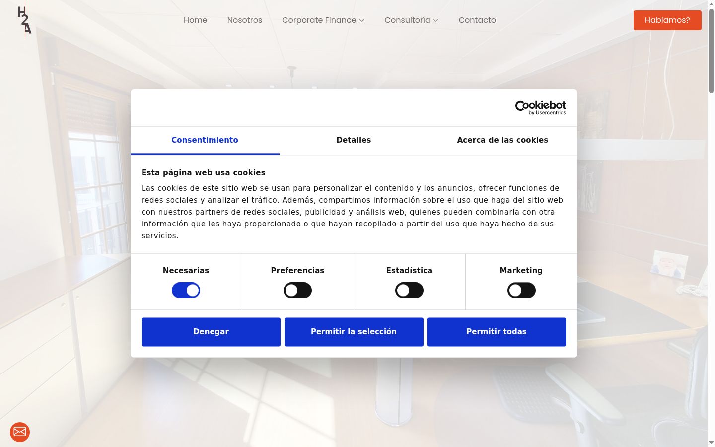 Snímka obrazovky banera súhlasu zobrazeného pred akoukoľvek interakciou