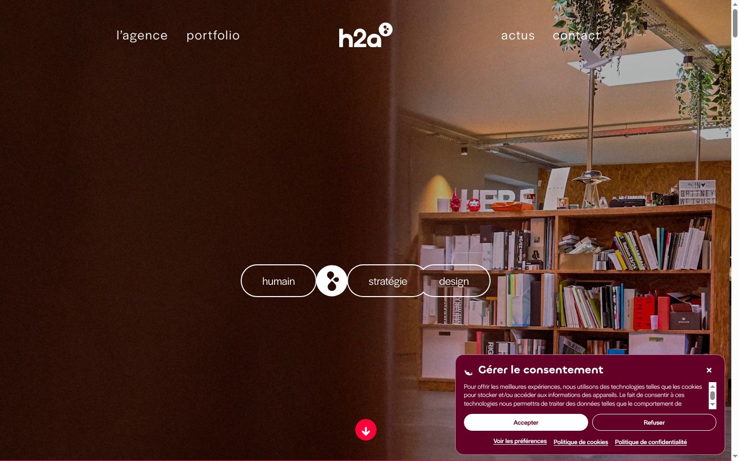 Screenshot of the consent banner shown before any interaction