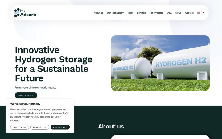 Screenshot of h2adsorb.eu