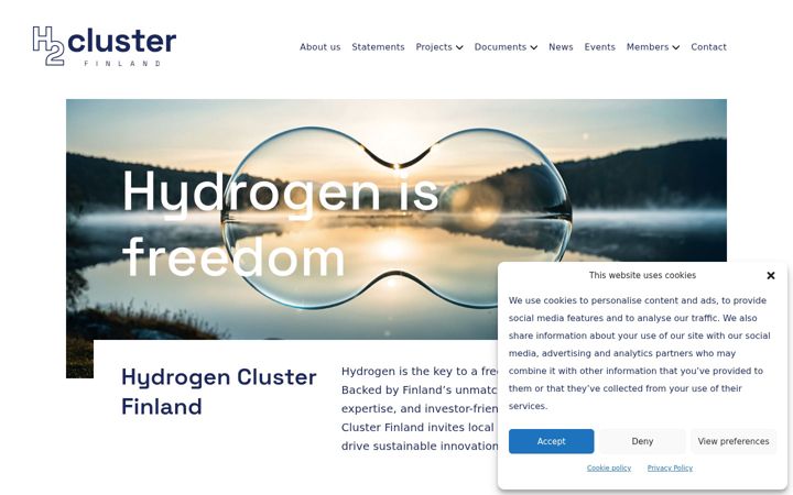 Screenshot of h2cluster.fi