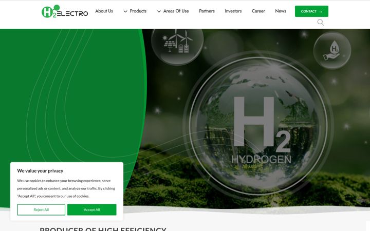 Screenshot of h2electro.com
