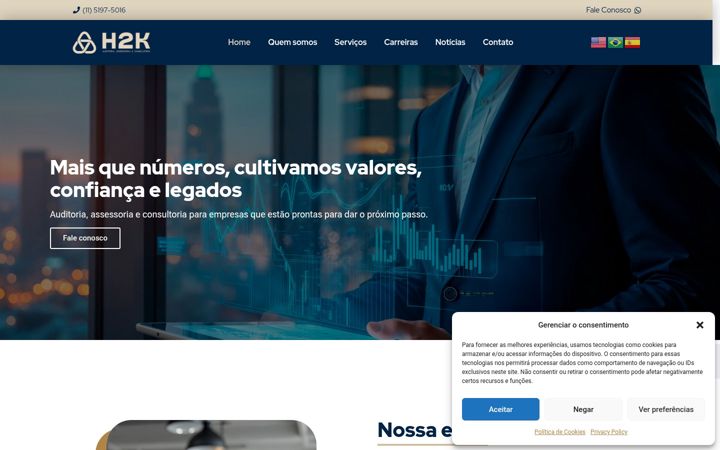 Screenshot of h2kauditores.com.br
