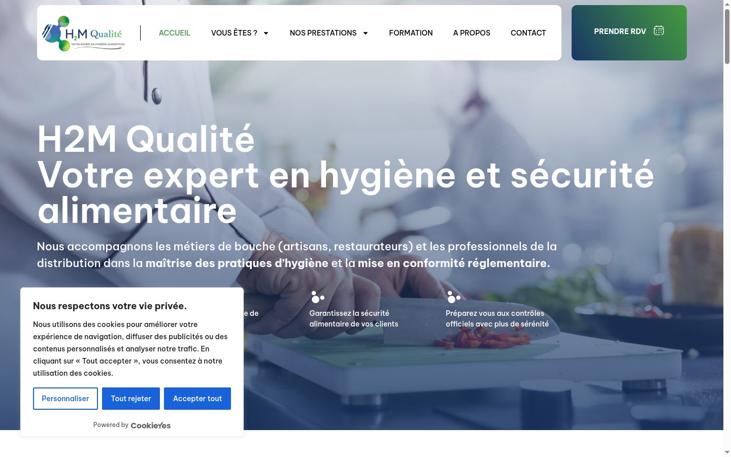 Screenshot del banner di consenso mostrato prima di qualsiasi interazione
