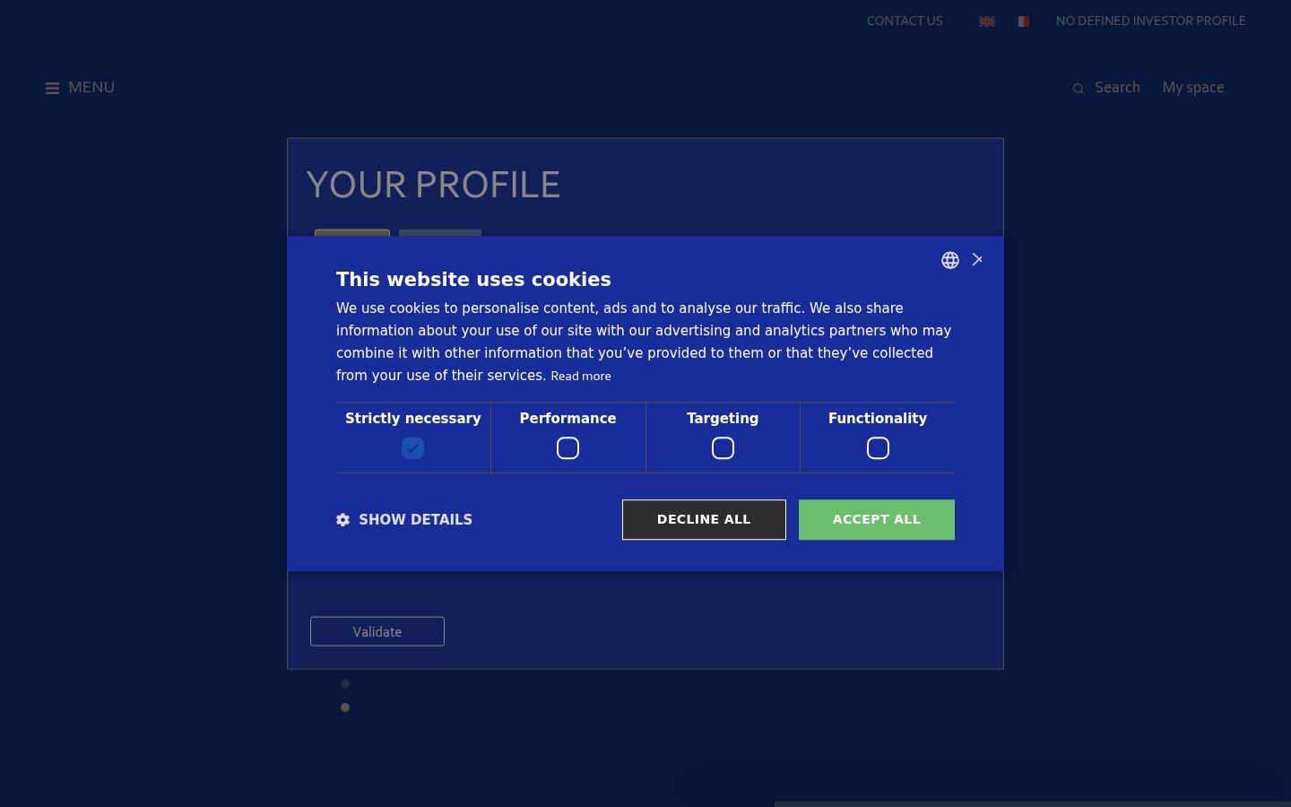 Screenshot of the consent banner shown before any interaction