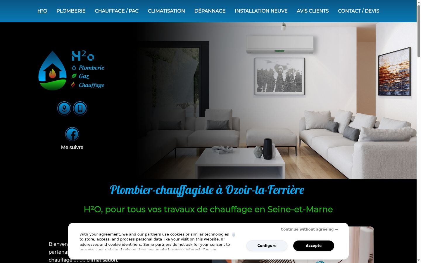 Screenshot del banner di consenso mostrato prima di qualsiasi interazione