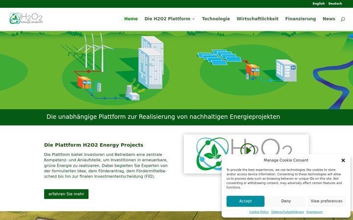 Screenshot of h2o2energy.com