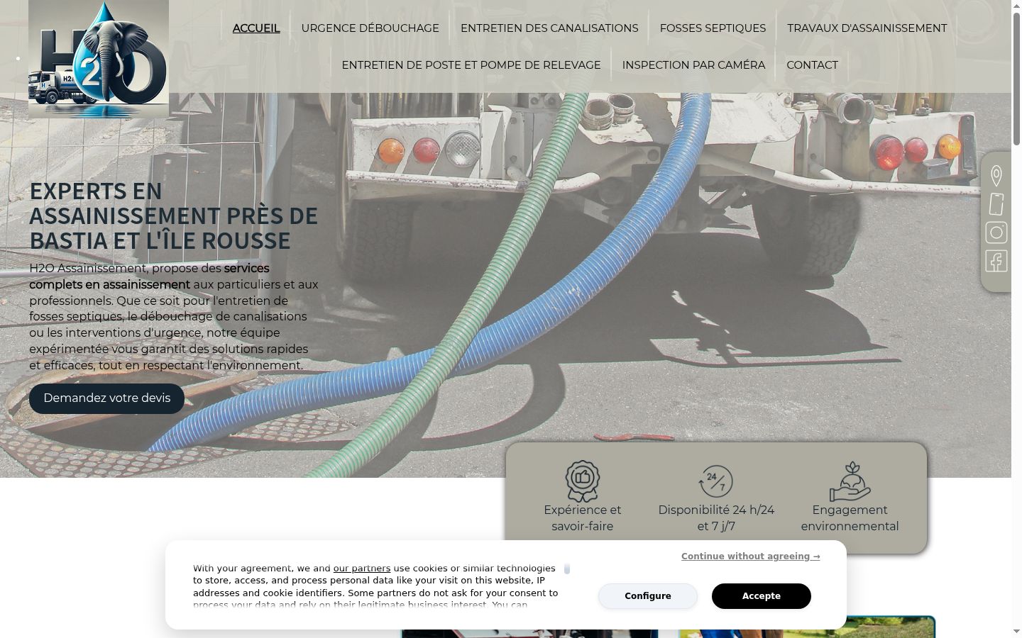 Screenshot of the consent banner shown before any interaction