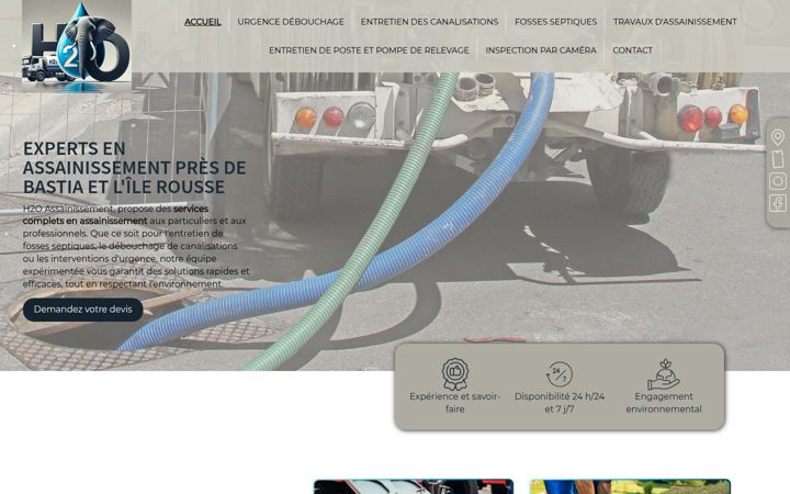 Screenshot of h2oassainissement.fr