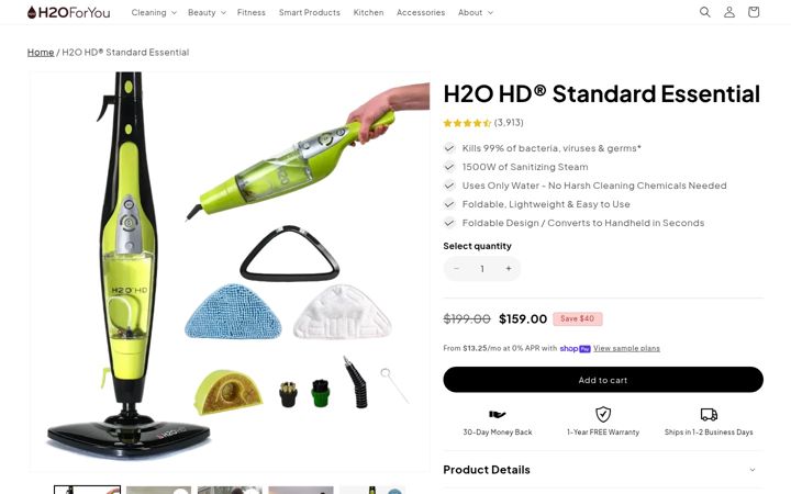 Screenshot of h2ohd.com
