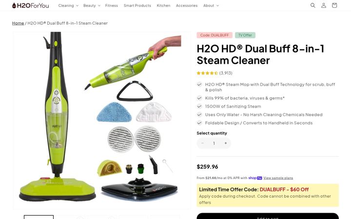 Screenshot of h2ohddualbuff.com