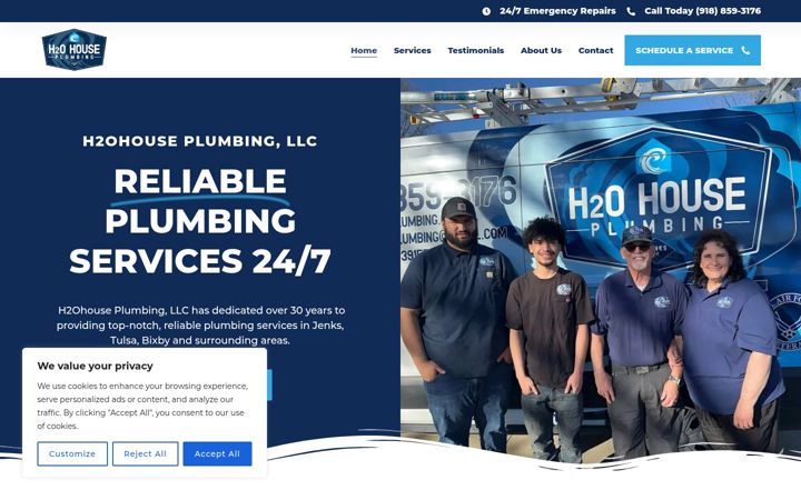 Screenshot of h2ohouseplumbing.com