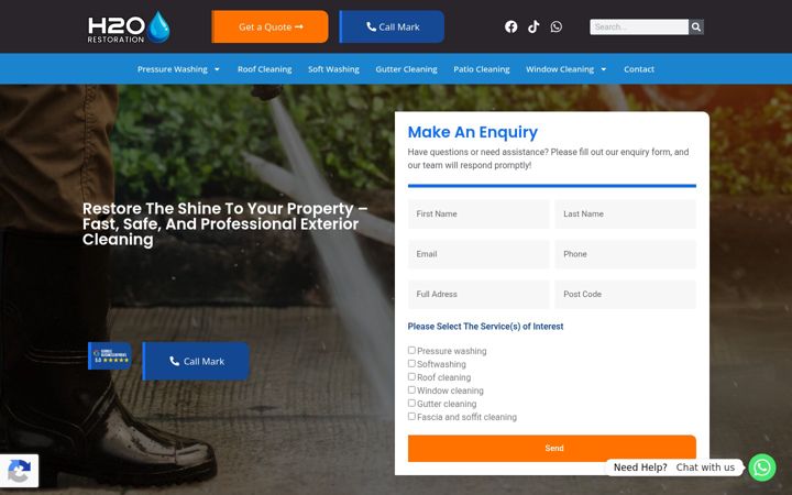 Screenshot of h2orestoration.ie