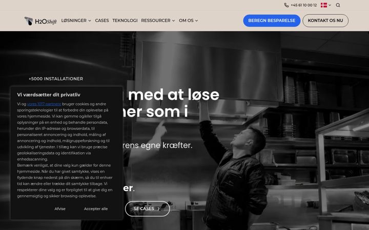 Screenshot of h2oshift.dk