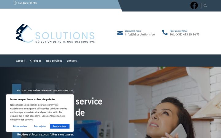 Screenshot of h2osolutions.be