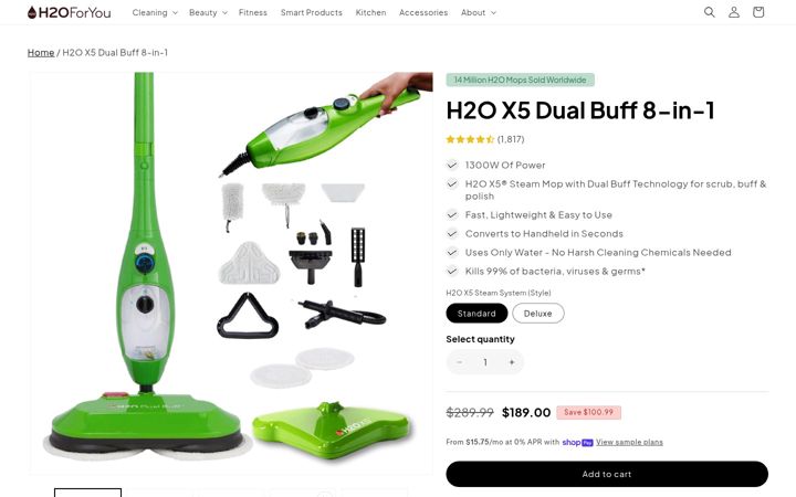 Screenshot of h2ox5dualbuff.com